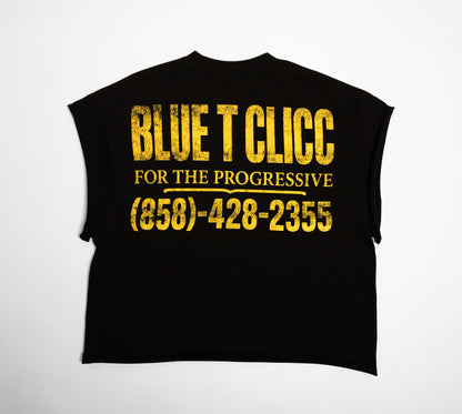 Blue T Clicc Cut-Off Tee (Black)