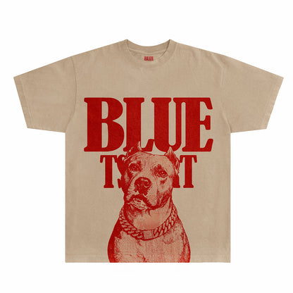 Dog Box Tee | Tan / Red Print