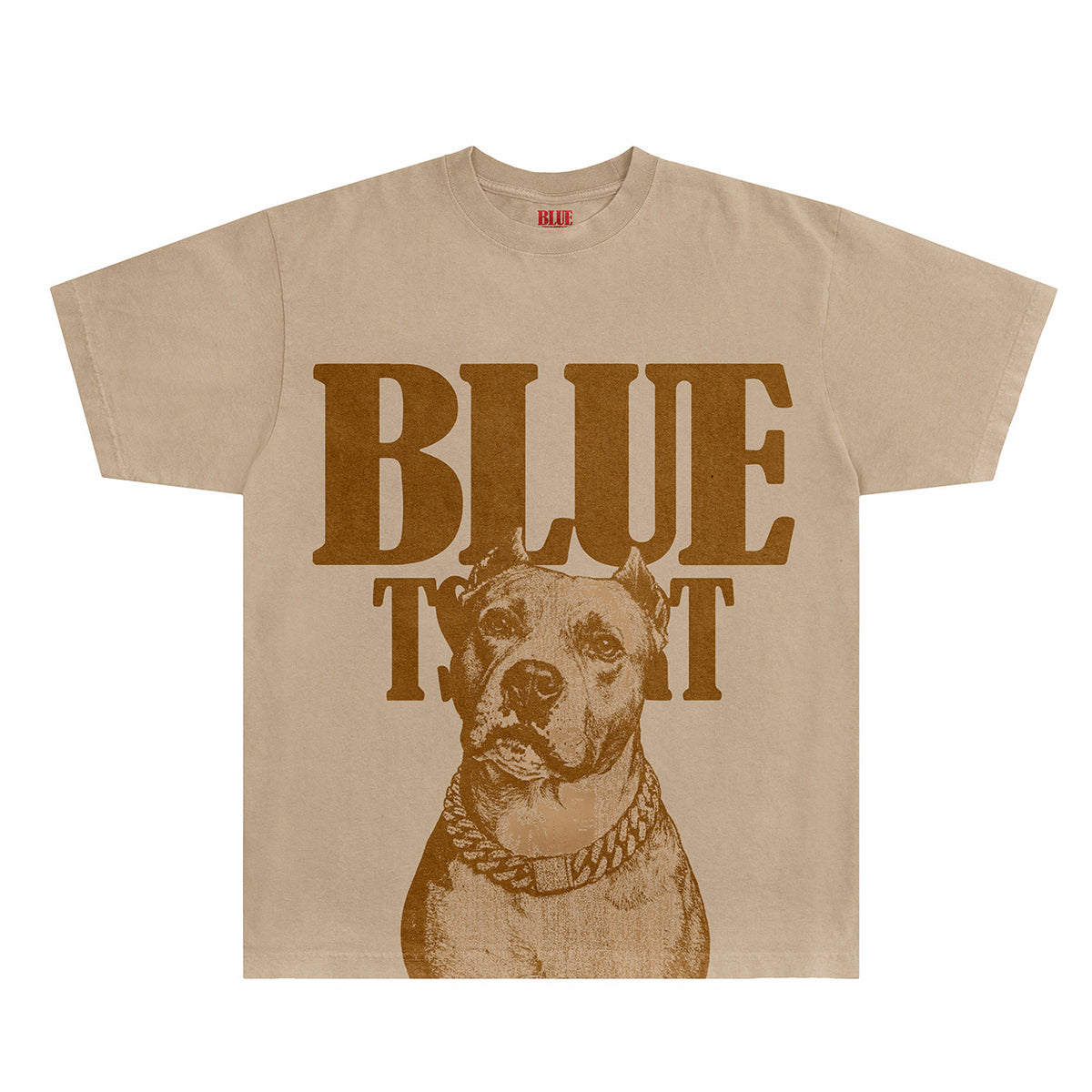 Dog Box Tee | Tan / Brown Print