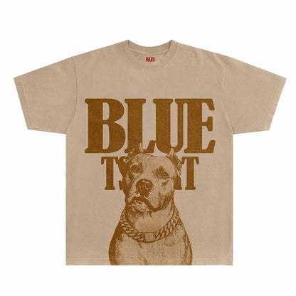 Dog Box Tee | Tan / Brown Print