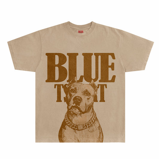 Dog Box Tee | Tan / Brown Print