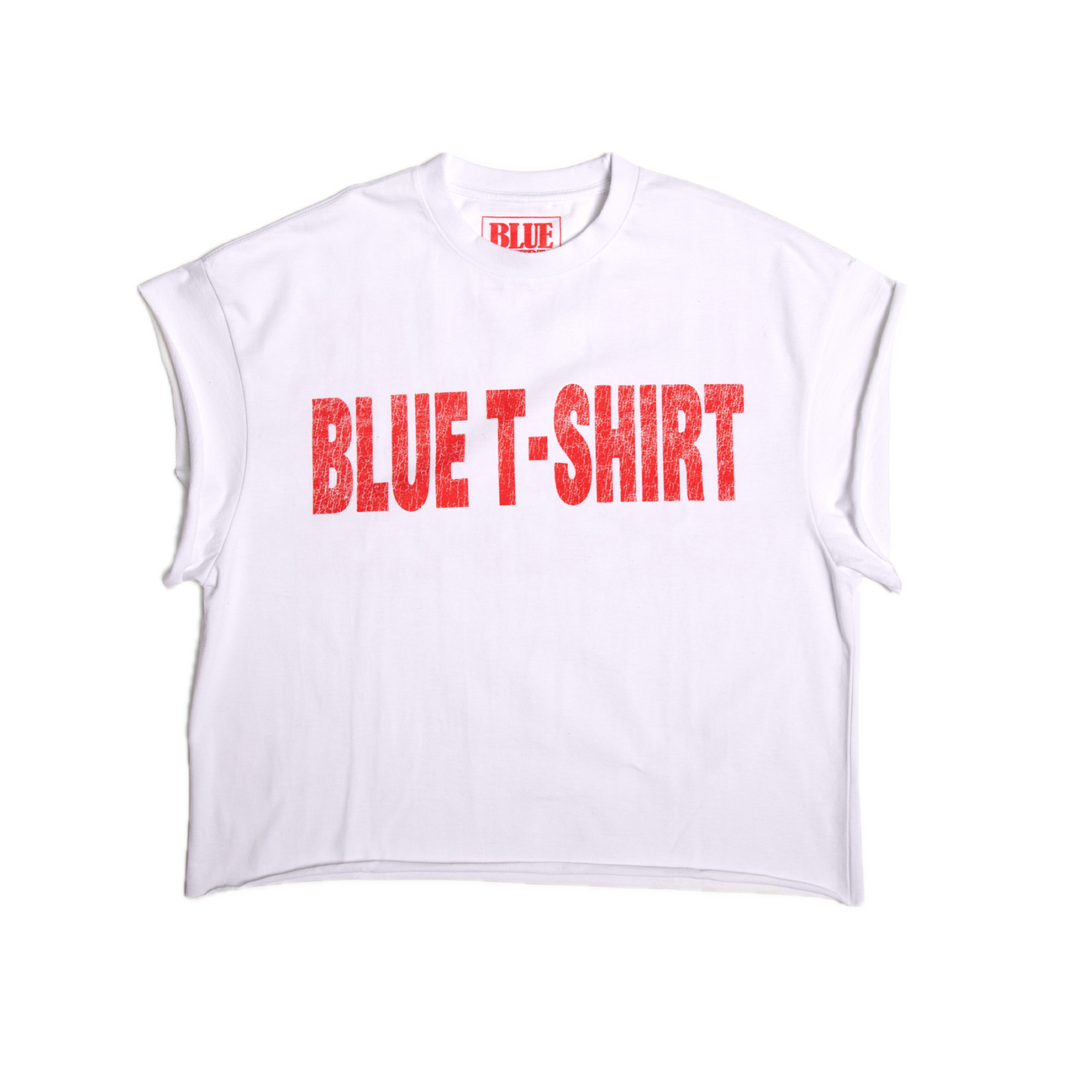 Blue T Clicc Cut-Off Tee (White)