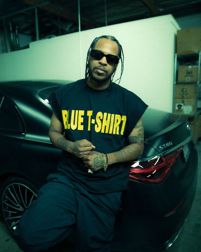 Blue T Clicc Cut-Off Tee (Black)