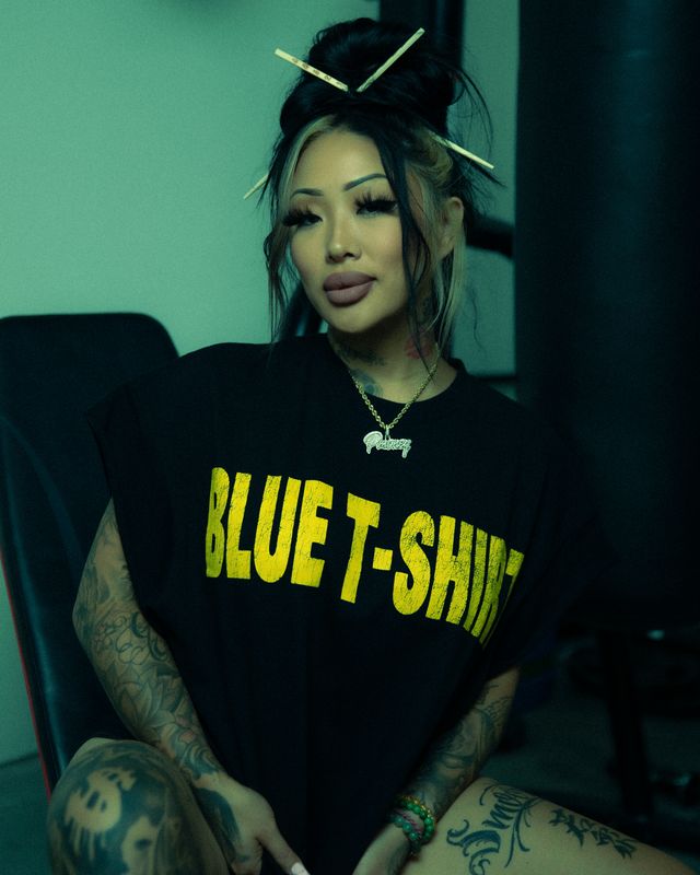 Blue T Clicc Cut-Off Tee (Black)