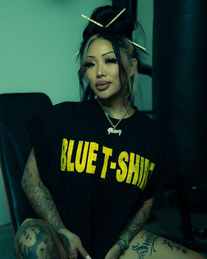 Blue T Clicc Cut-Off Tee (Black)