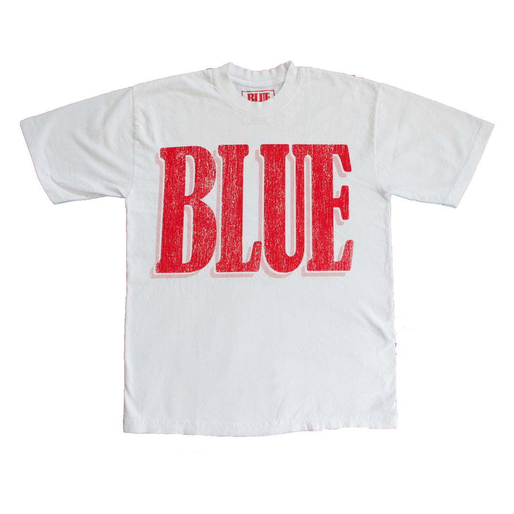 Blue T Shirt Tee(White/Red)