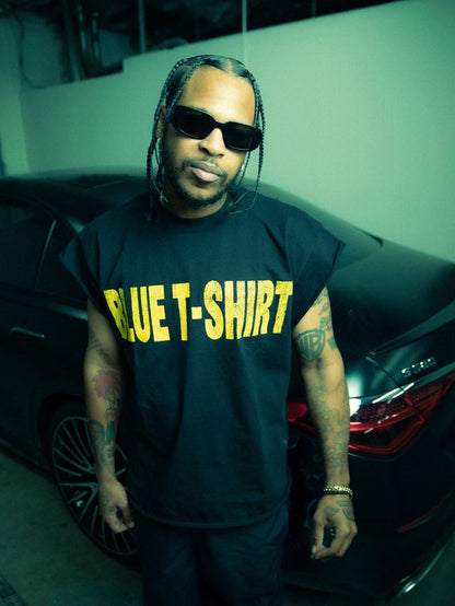 Blue T Clicc Cut-Off Tee (Black)